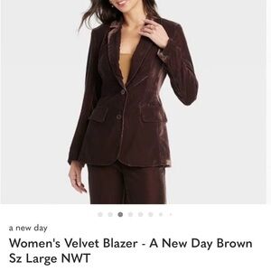 A New Day Women's Rich Brown Velvet Blazer